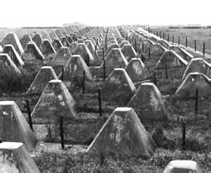 dragon's teeth (concrete structures to stop war tanks)
