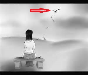 the bird flew away
