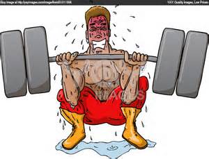 struggling to lift the weights