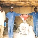 flour millers at a small flour mill