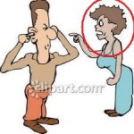 the missus (R) nagging her poor hubby (L)