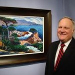 a modernist with one of his paintings