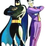 batman (L) and his nemesis, Joker (R)
