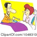 a man nursing his sick old lady (his wife)