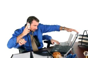 one-man band, doing several office task