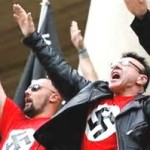 Neo-Nazis with their Nazi symbol (Swastika) and aggressively loud mouths