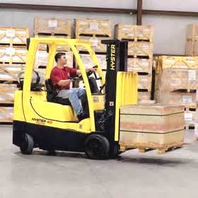 a fork-lift operator at work
