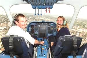 a pilot and his co-pilot in cockpit of an aircraft