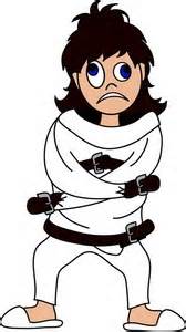a psycho in a straight jacket