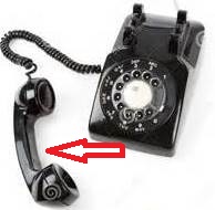 the receiver of a landline telephone