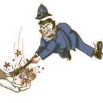 a rookie cop bashing an old woman