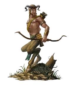 a mythical satyr