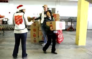 Salvationists distributing food item to the needy