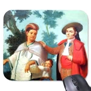 a senor with his senora and their criatura (child)