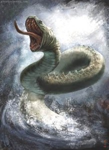 a mythical serpent
