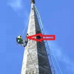 a steeple and a steeplejack